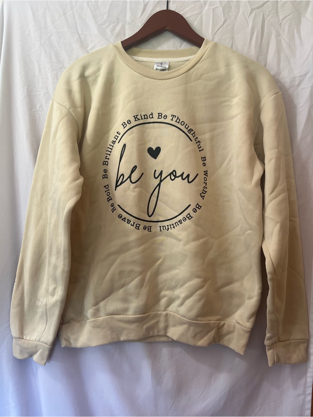 Be You Graphic Crewneck Sweater - Cream